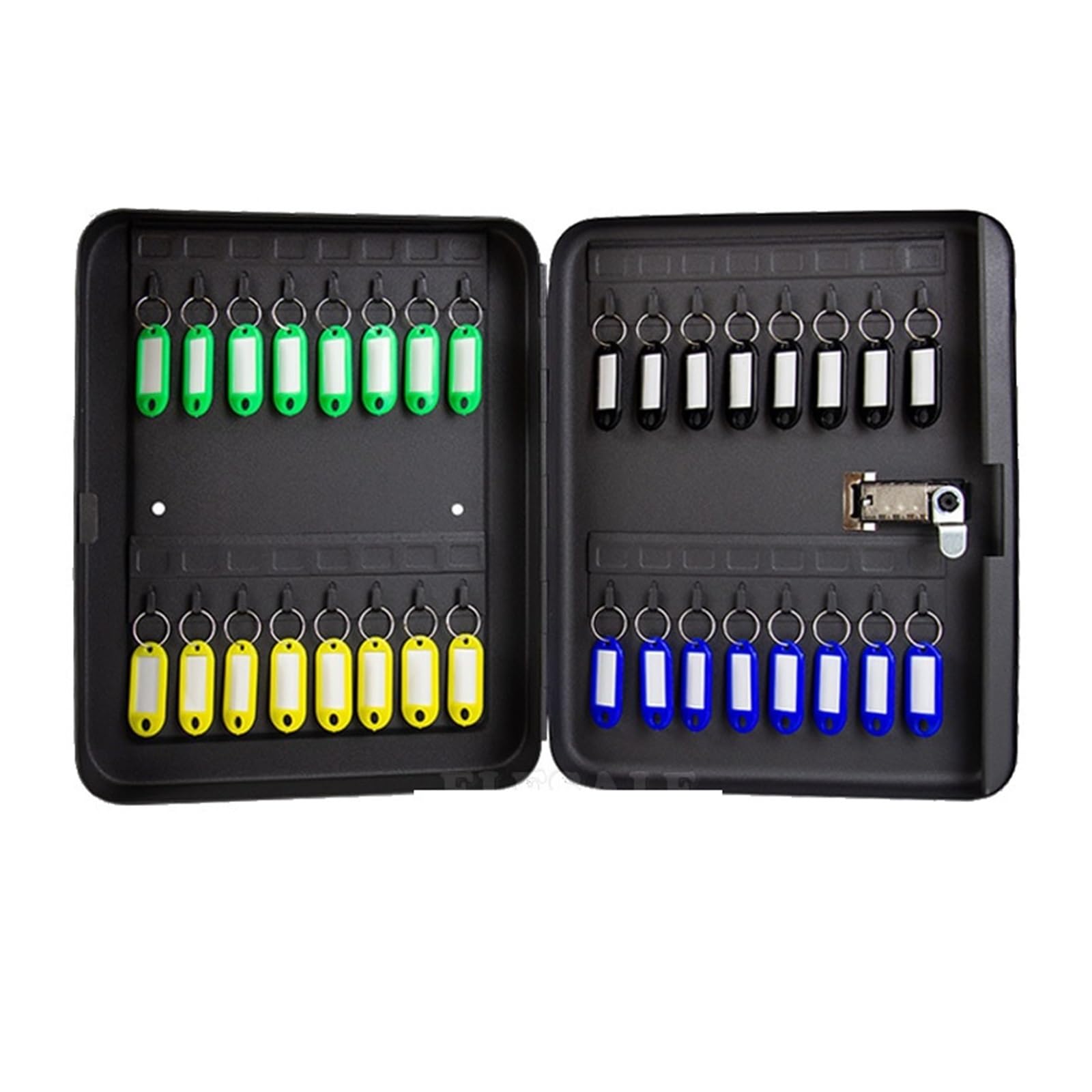 Coffre-fort multi-clés avec serrure ionique C – 20/28/36 clés pour la maison, le bureau et l'usine – Solution de rangement sécurisée (S-Black-Code)