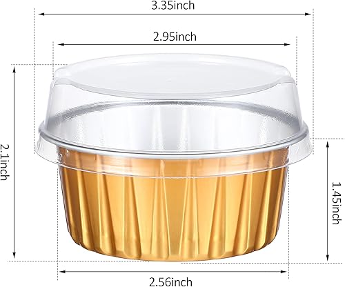 Miniatura 2 de 150 forros para cupcakes con tapas, papel de aluminio de 5 onzas, moldes desechables para magdalenas, moldes para magdalenas, mini sartenes de