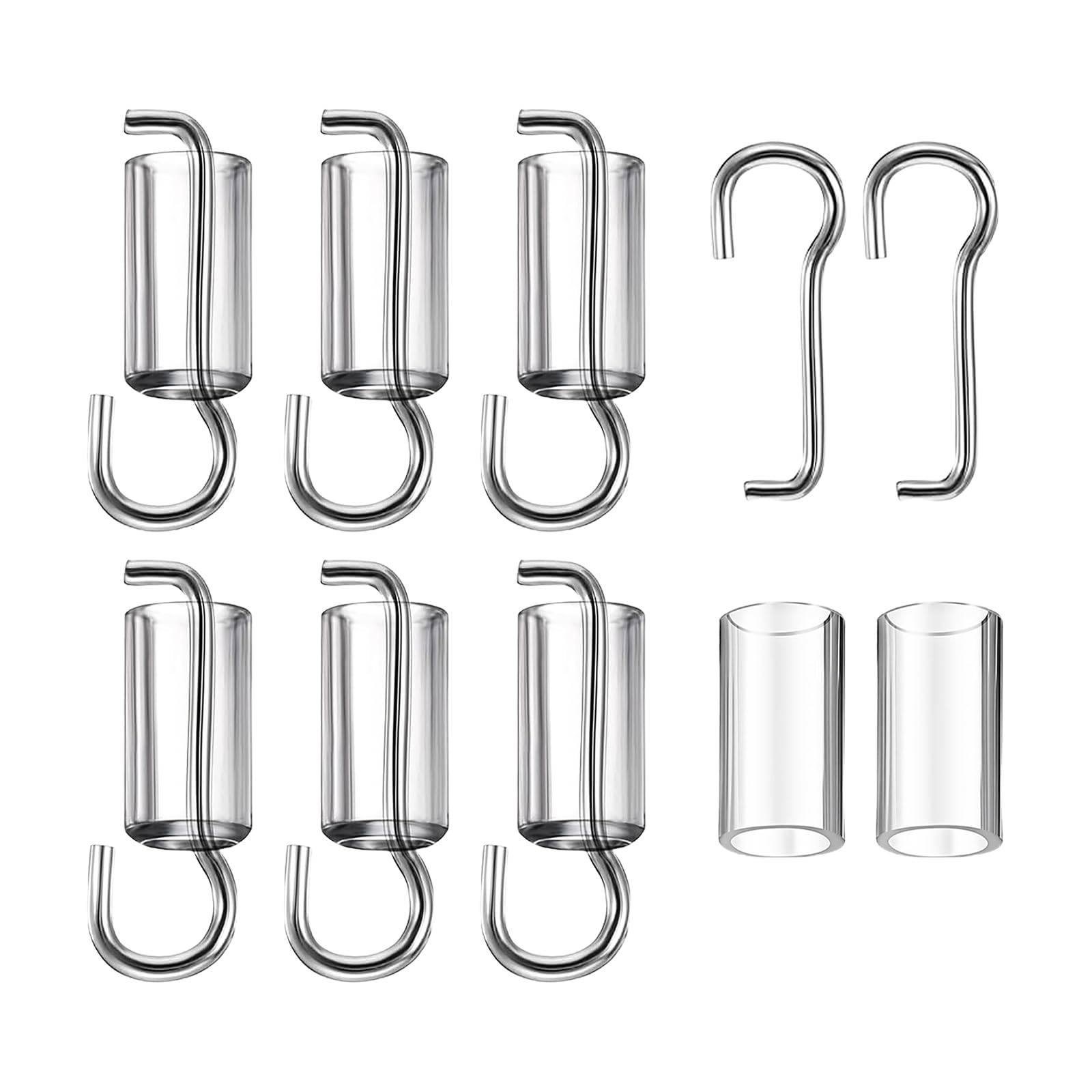 Sgphrzlt 8 Set Blind Wand Replacement Hook and Sleeve, Tilt Wand Wire and Sleeve Collar for Window, Vertical Blinds Repair Kit, 1 Inch Square Head-Rail for Horizontal Blinds Parts