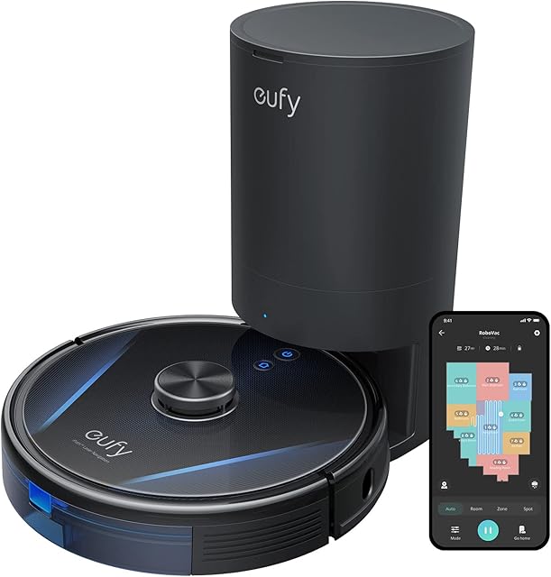 eufy RoboVac LR30 Hybrid+ Robot Vacuum Cleaner with Mop and Self Emptying Station, 60 Day Capacity, iPath Laser Navigation, 3,000Pa, Multi Floor Mapping, Advanced App Control, Works with Alexa