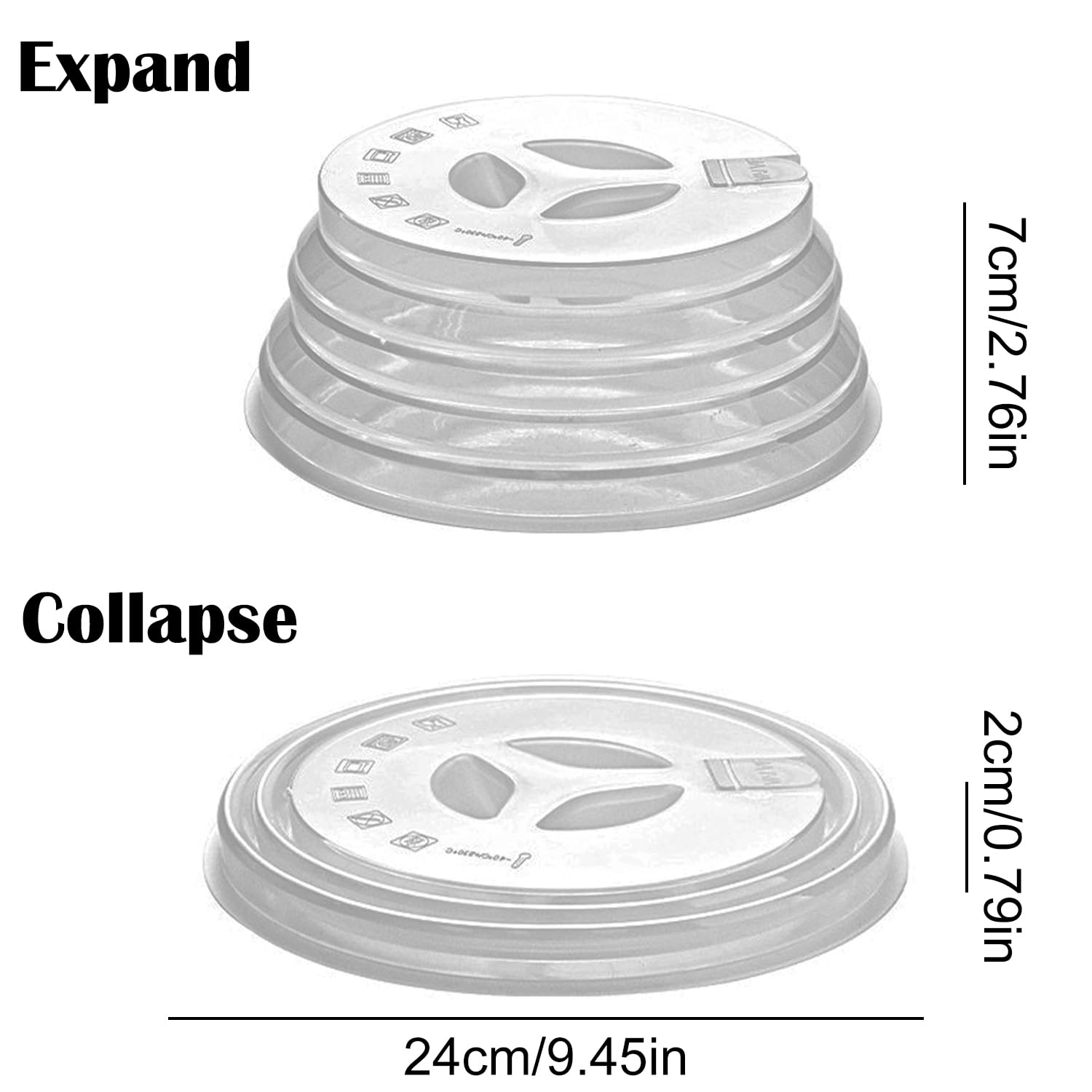 Tapa para Microondas Contra Salpicaduras, Tapa de Silicona para Almacenar Alimentos, Cubiertas Para Platos, con Orificio de VaporRedonda, Apto para lavavajillas (M)