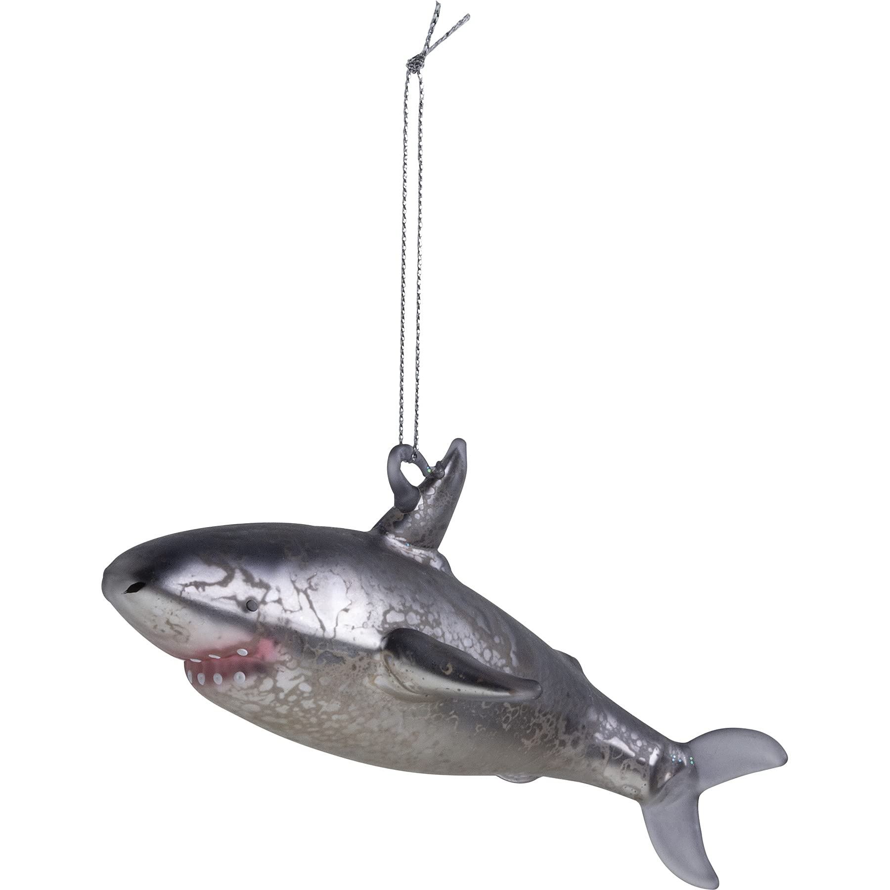 Décoration en verre requin pour suspension sapin de Noël et thème océan