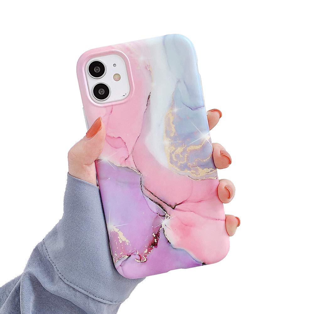 Wcysin Water Colours Marble Silicon Case Compatible with iPhone 12 & for iPhone 12 Pro (for iPhone 12 Pro& for iPhone 12)
