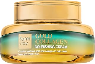 FARMSTAY Gold Collagen Crema nutritiva – Crema de colágeno para piel vibrante – Hidratante facial para elasticidad de la piel – Fortalece la barrera de la piel – 1.85 oz