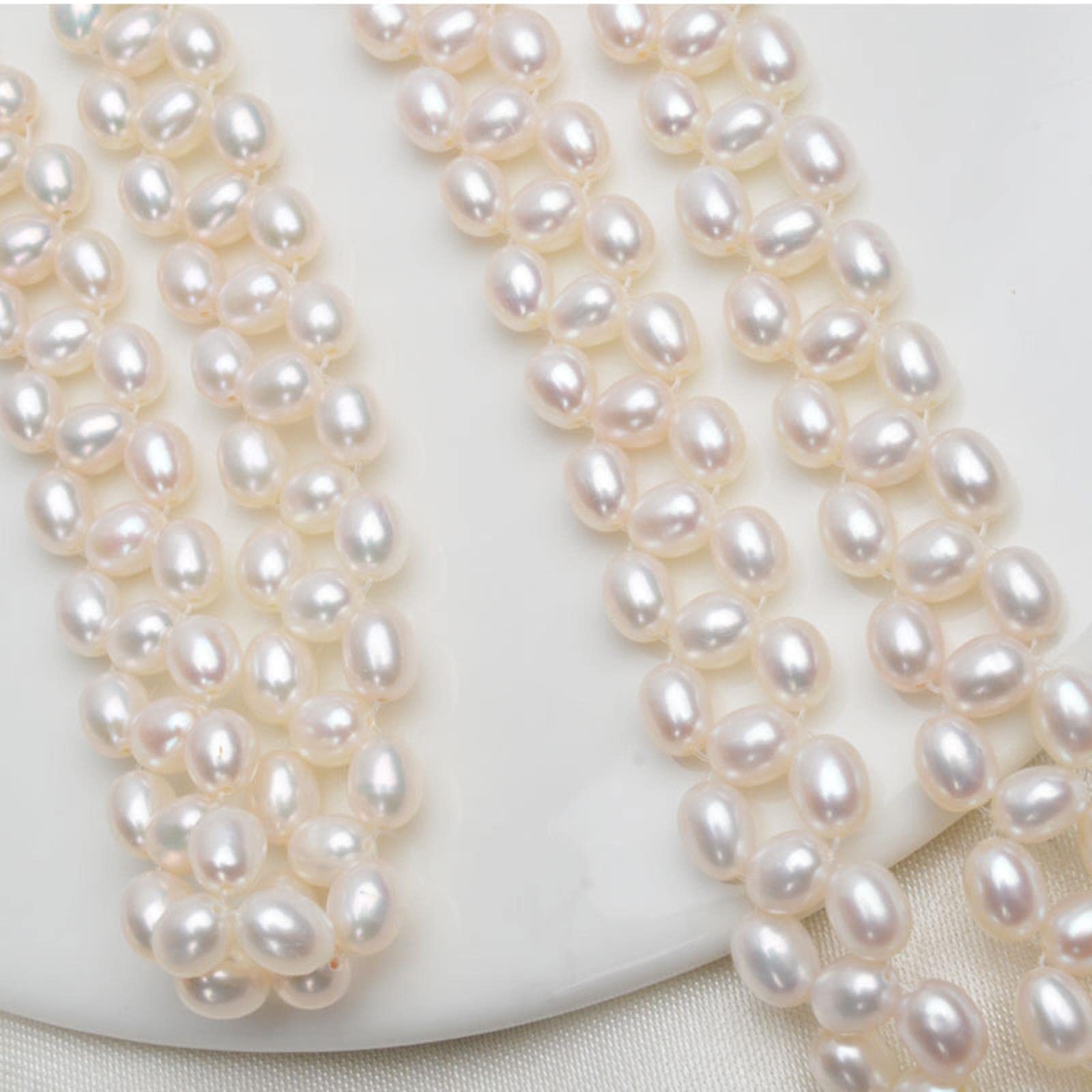 SALAN Collar De Gargantillas De Perlas De Agua Dulce Naturales 925 Cierre De Plata Esterlina 4.5-5mm Perla Tejida A Mano