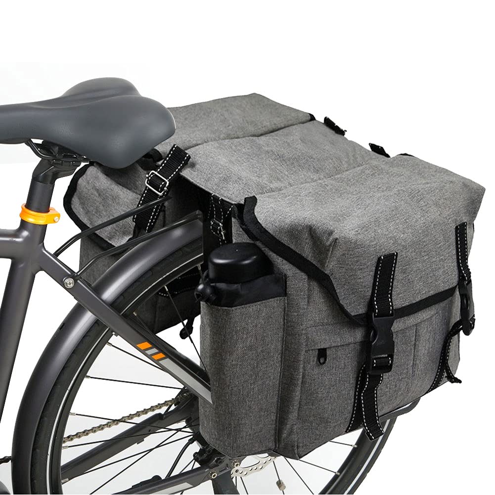 Borsa Doppia Bicicletta Impermeabile per Portapacchi 35 L Nero 93251