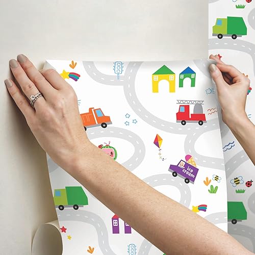 Miniatura 5 de RoomMates RMK12629RL CoComelon Road Map - Papel pintado multicolor