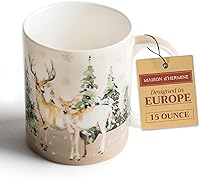 Vista 13 de Maison d' Hermine Taza de café con asas, tazas de porcelana fina de hueso, paquete de una taza de té para bebidas calientes, capuchino latte