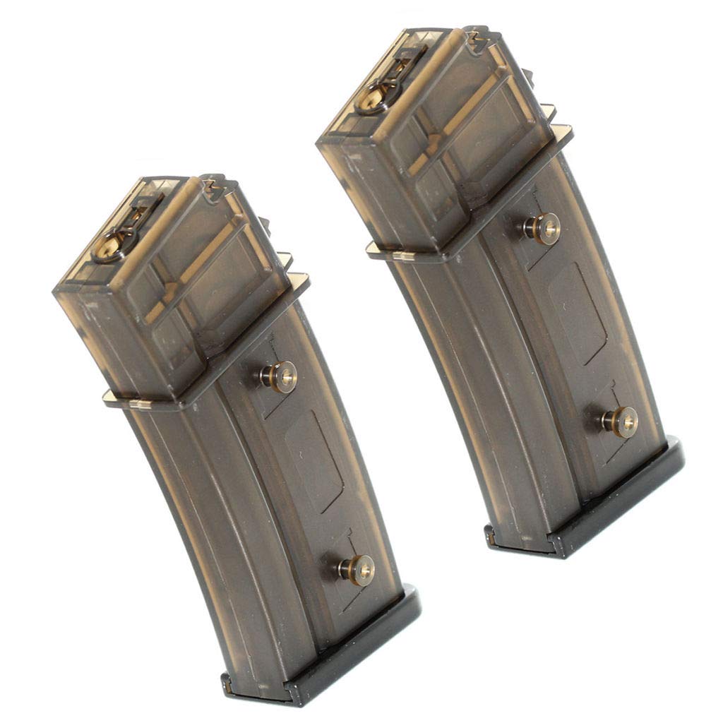Generica Airsoft Softair CYMA 2pcs 130rd Mid-Cap Mag Magazin Für G36 AEG Semi-Transparent Halbtransparent Braun