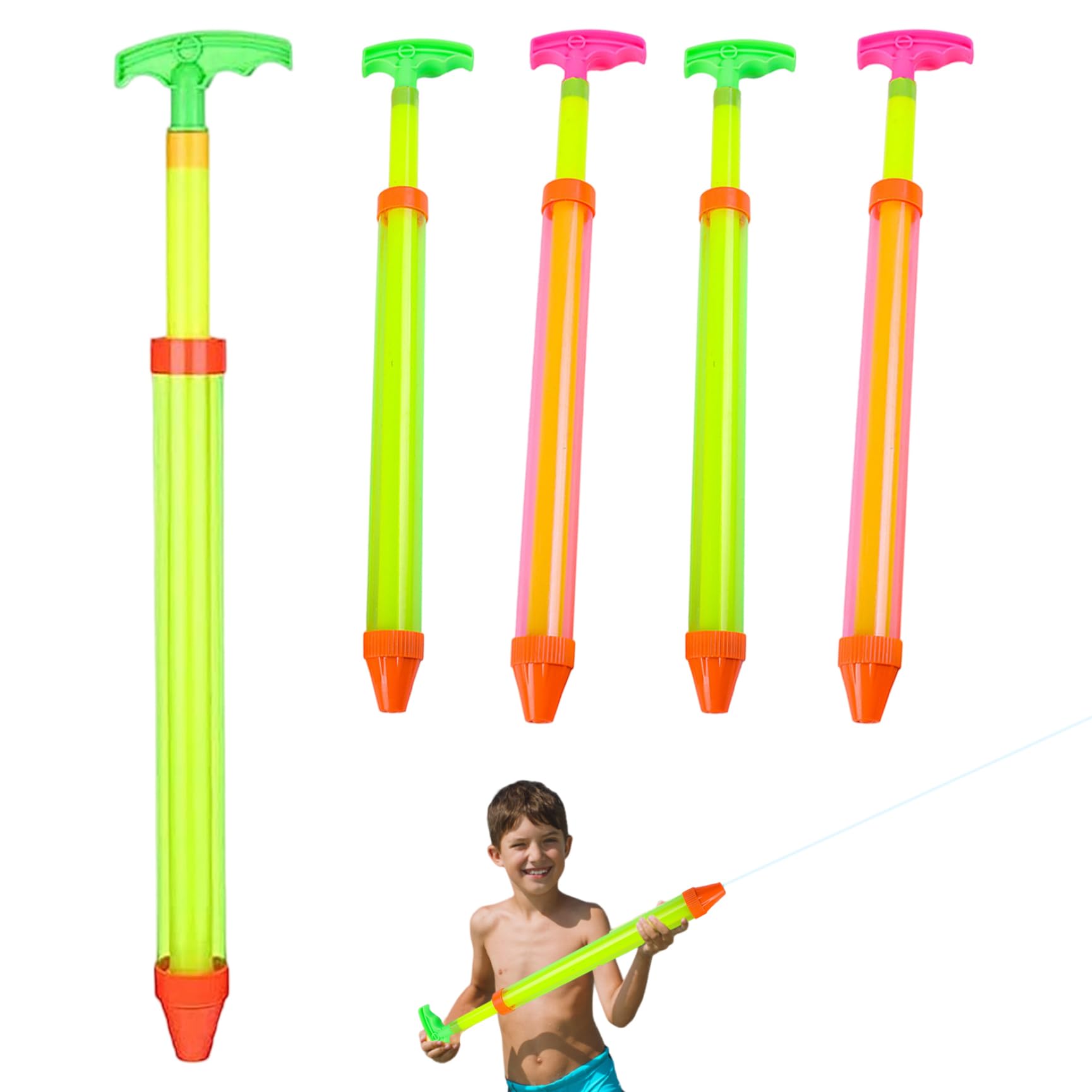 Bemonew water shooters for kids Water Gun Long Squirter for Kids Pool Toys 5Pcs 43cm Fun Soaker Gun for Swimming Pool Beach Garden Outdoor (Random Color)