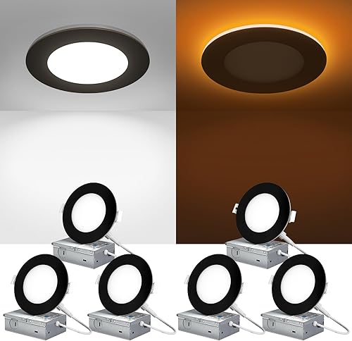 Miniatura 10 de Canless - Iluminación LED empotrable de 6 pulgadas, paquete de 6 luces empotrables ultrafinas de 5CCT con modo de luz nocturna, 12 W, 1100 lúmenes,