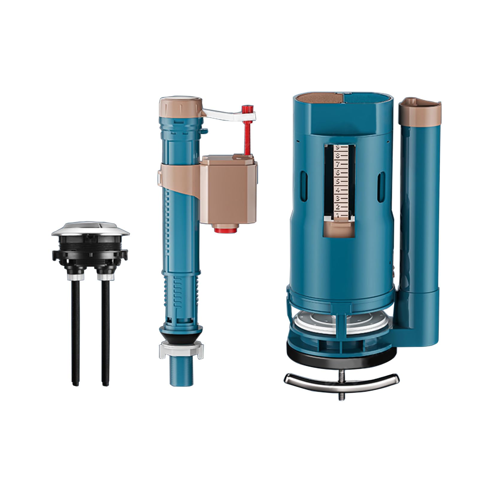 Toilet Inlet and Outlet Valves Set Drain Flush Cistern Valves Replacement Toilet Cistern Inlet Practical Tanks Fill