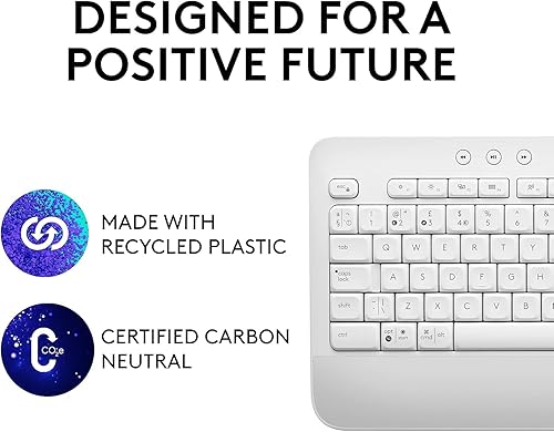 Miniatura 5 de Logitech Signature K650 Comfort - Teclado inalámbrico de tamaño completo con reposamuñecas, Bluetooth BLE o receptor USB Logi Bolt - Blanco