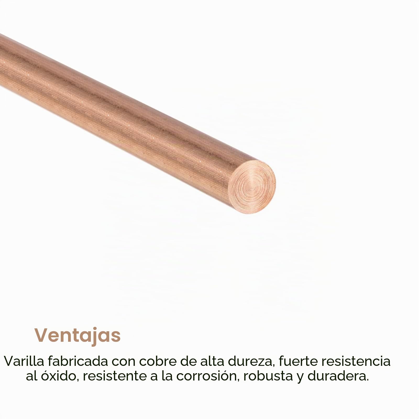sourcing map 5en 1 Conjunto 2,3,4,5,6mm Diámetro 100mm Sólido Cobre Redondo | Varilla Torno Barra Almacenamiento, Longitud, para DIY Artesanía