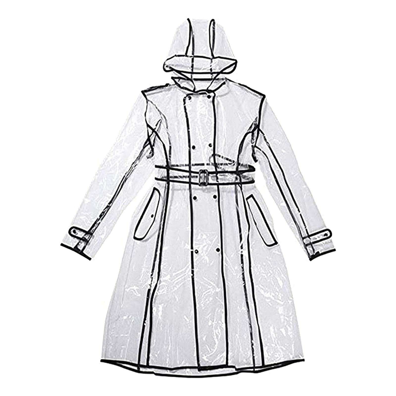 Enakshi Cycling Bike Rain Cape Poncho Hooded Windproof Transparent Rain Coat Jacket Clothing Shoes & Accessories|Womens Clothing|Coats & Jackets-image-40