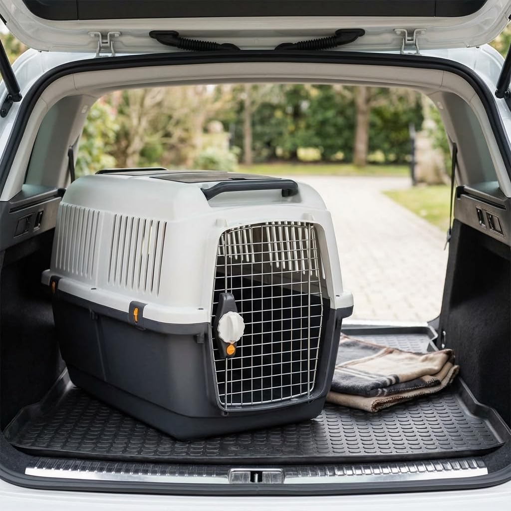 Suinga Transportin para Perro Grande 50x70x51 cm. Caja de Transporte de plástico para Perros y Gatos, Jaula de Transporte