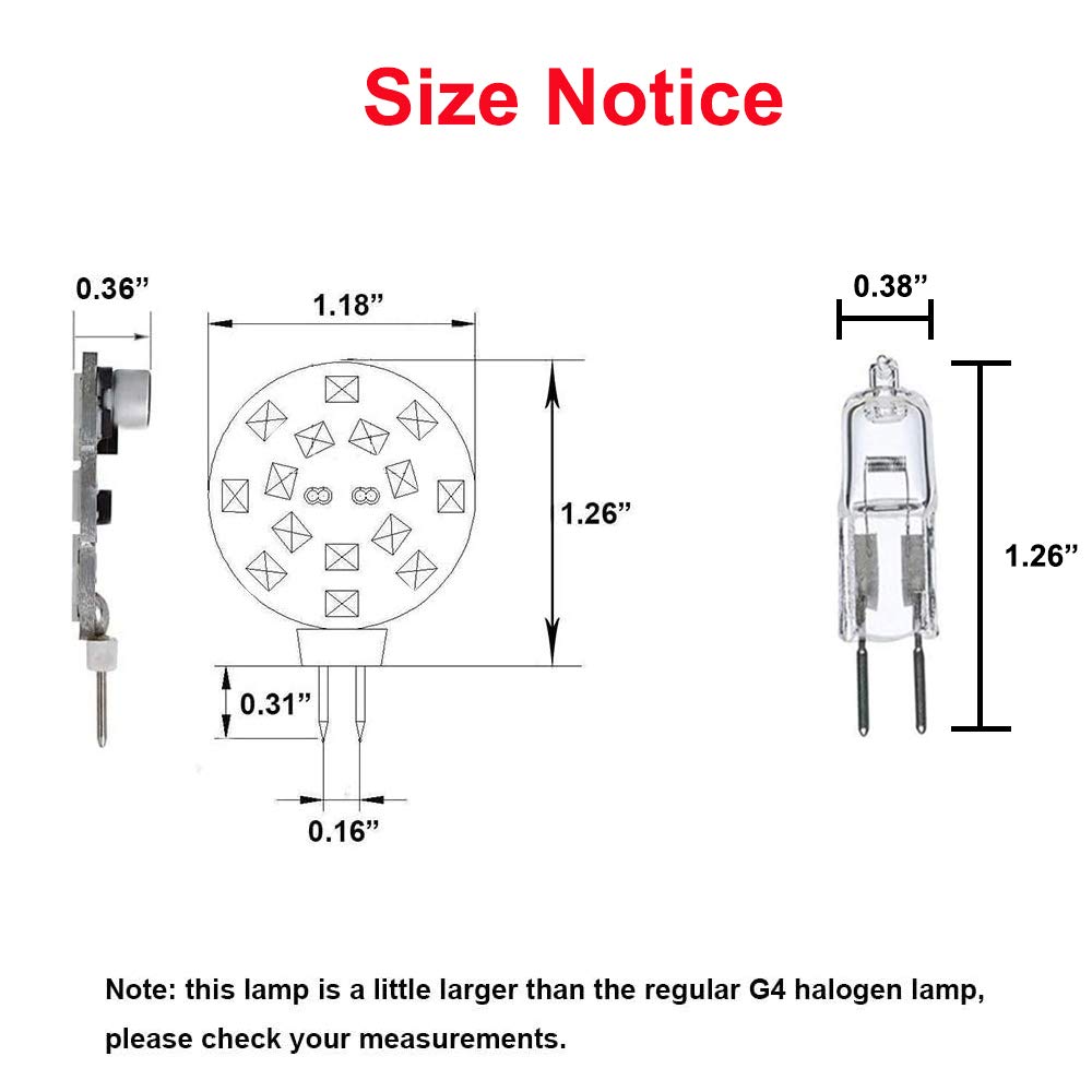 12 V G4 LED Bombilla 3 W bi-Pin LED Disco Luz Blanca Cálida 20 – 30 W, Equivalente a para Disco Lights en RV remolques Campers Automotive Marino Paisaje Iluminación