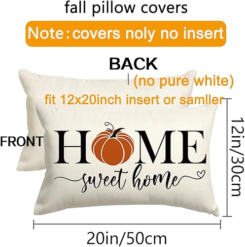 Miniatura 2 de RABUSOFA Almohadas decorativas de otoño, fundas de almohada de otoño de 12 x 20 pulgadas, fundas de almohada de calabaza naranja de Acción de
