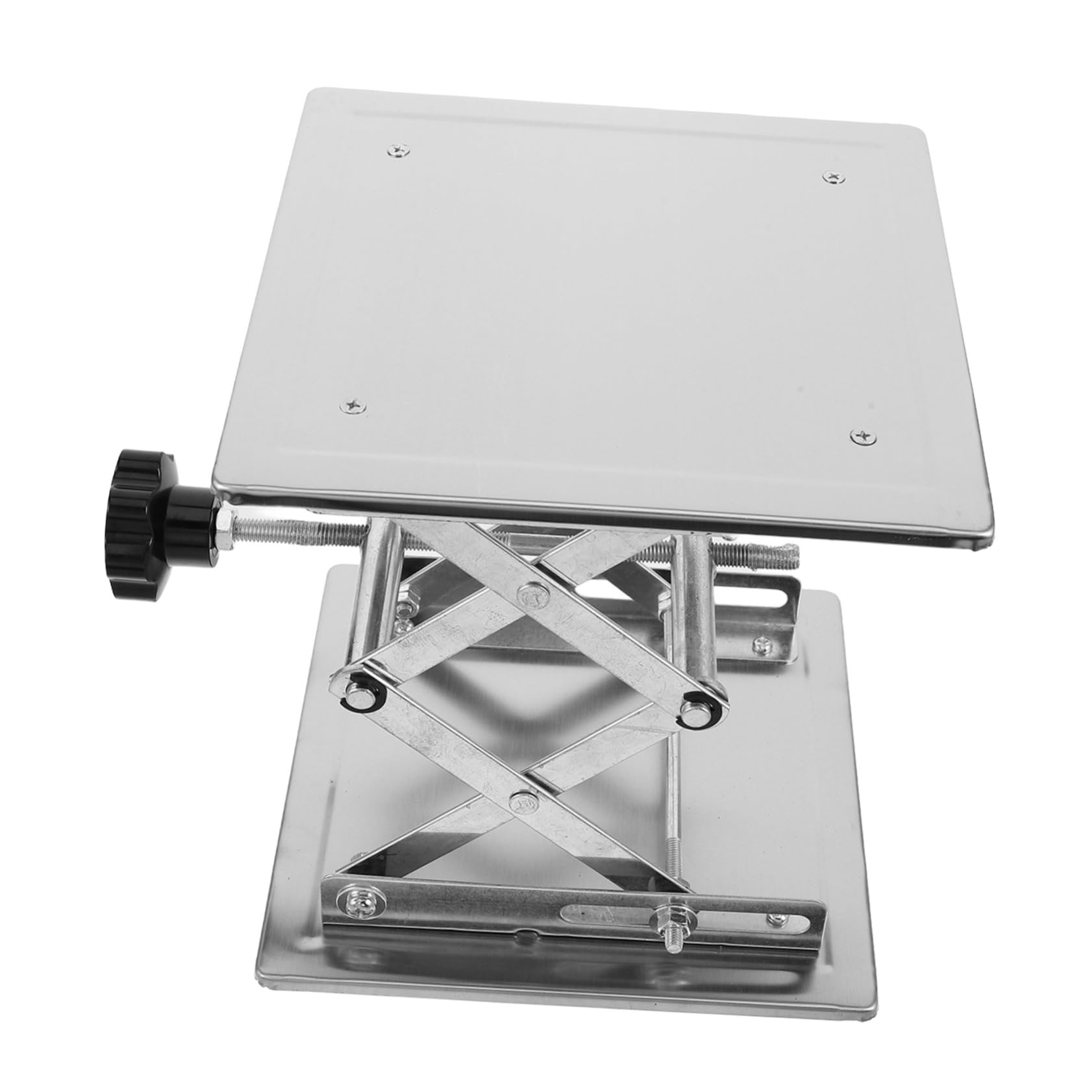 Table de laboratoire 200 x 200 mm et support de levage en acier inoxydable avec plate-forme manuelle en ciseaux pour un soutien simple et stable