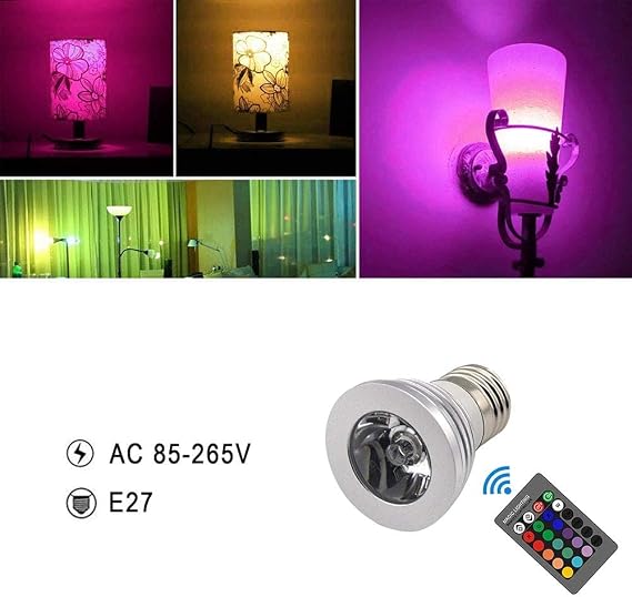Pro Magic 16-Colour Remote Controlled LED Light Bulb | E27 Base | 4 Modes: Flashing, Strobe, Fading & Smooth Lighting + Static & Brightness Control