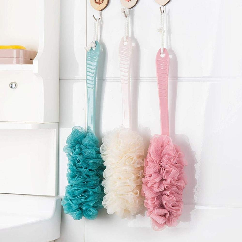 Cepillo de Ducha Cepillo de baño de Cuerpo Trasero de Malla Suave con Mango Largo, Esponja Grande y Suave para Lavadora de Ducha, se Puede Colgar un Cepillo de baño de Espuma Rica 44 cm-Cepi