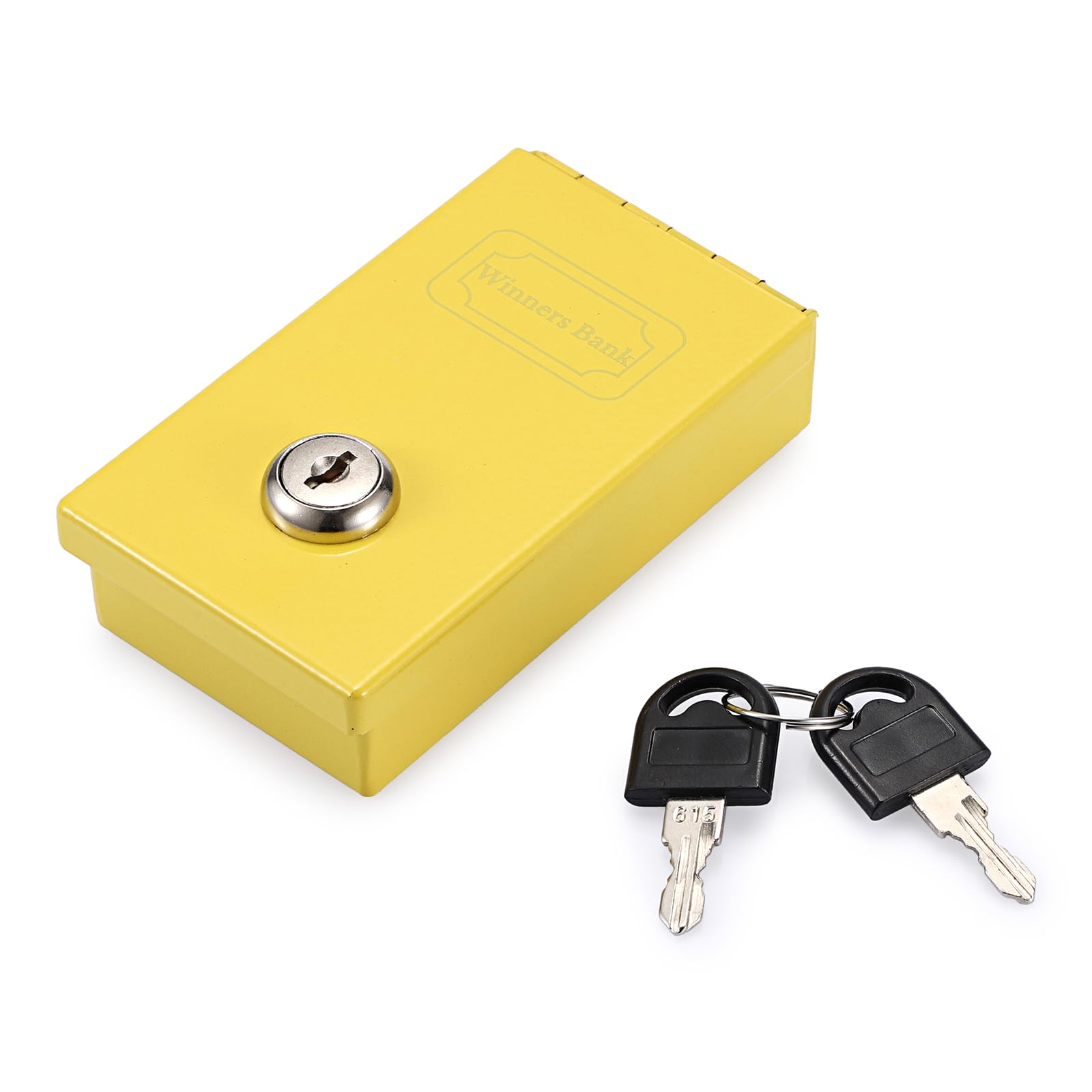 TOLIDA Metal Box for Gamblers - Gold Pocket Sized Winner Bank with 2 Keys, Portable Casino Cash Box Money Storage Box