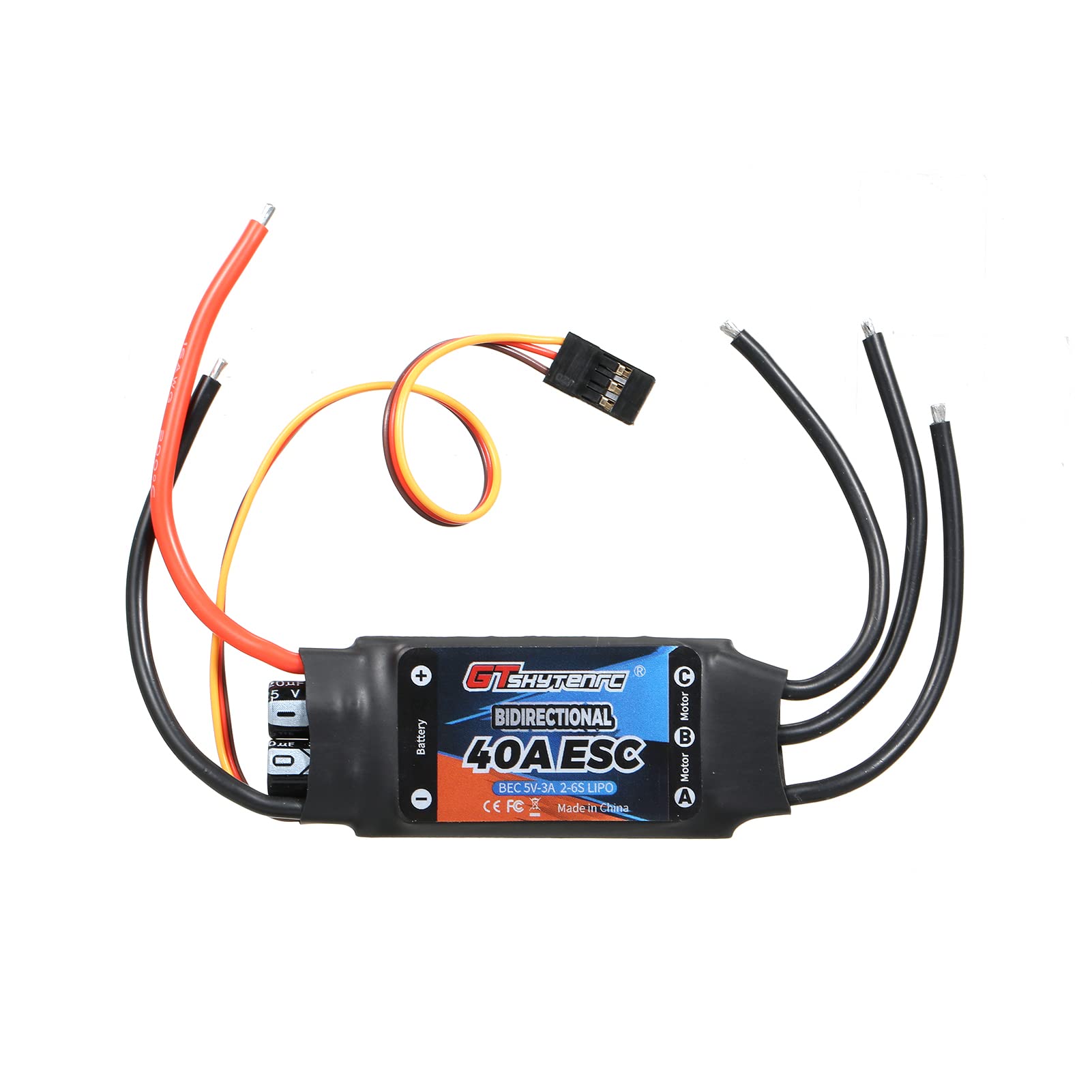 Joleritc Bidectional 40A Brushless ESC for CarBoat Ship Pneumatic Underwater Propeller