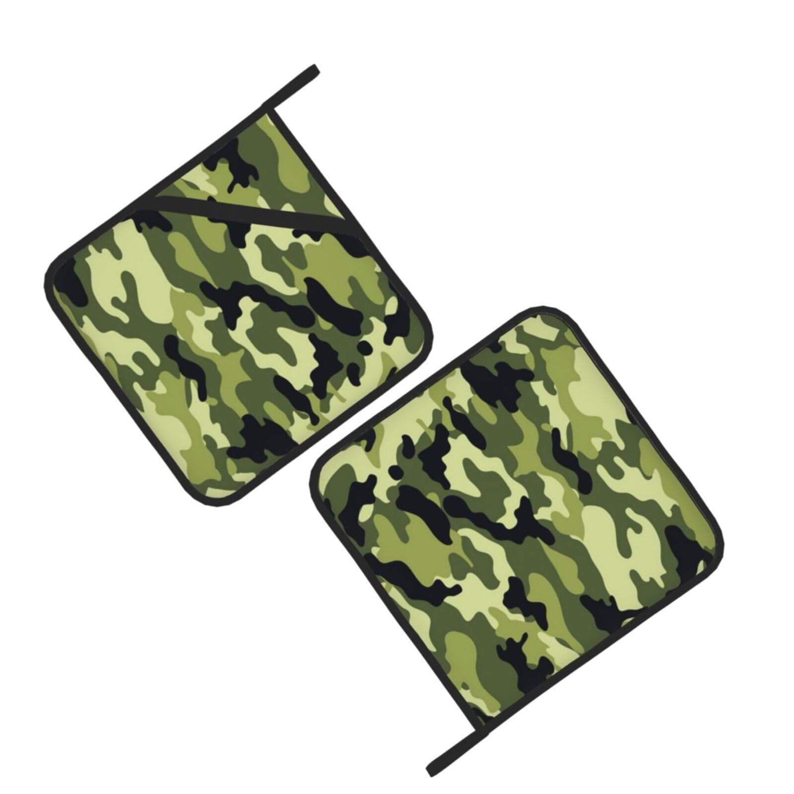 Camouflage Green Printed Oven Pot Holders Set of 2 Pcs Heat Resistant Kitchen Microwave Potholders for Cooking Baking Grilling