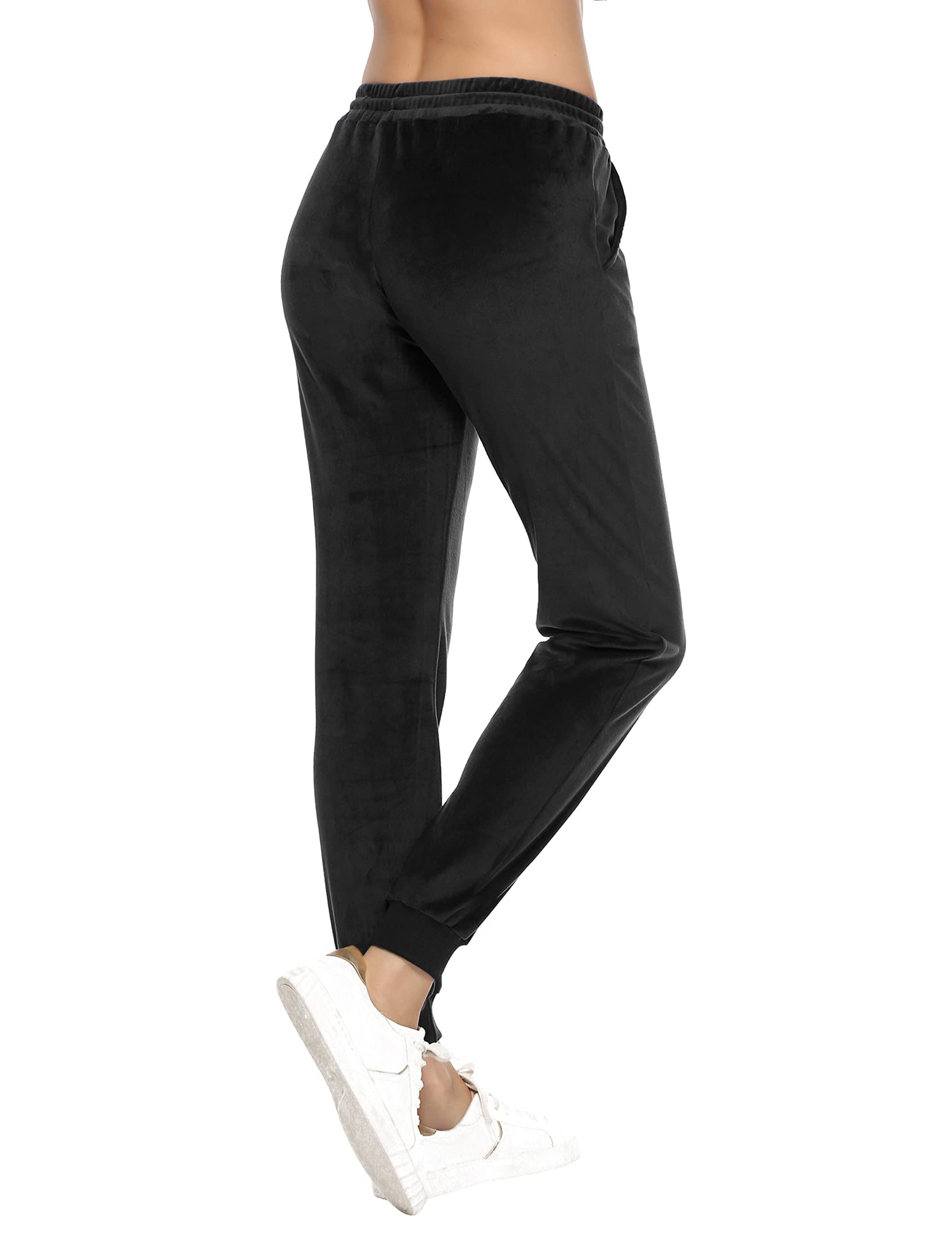 Aottori Pantaloni Velluto Donna Pantalone Ciniglia Invernale Pantaloni Tuta Velvet Pantaloni Sportivo Jogger Pantaloni Pigiama Comodo con Tasche e Coulisse per Casa Jogging Fitness Yoga