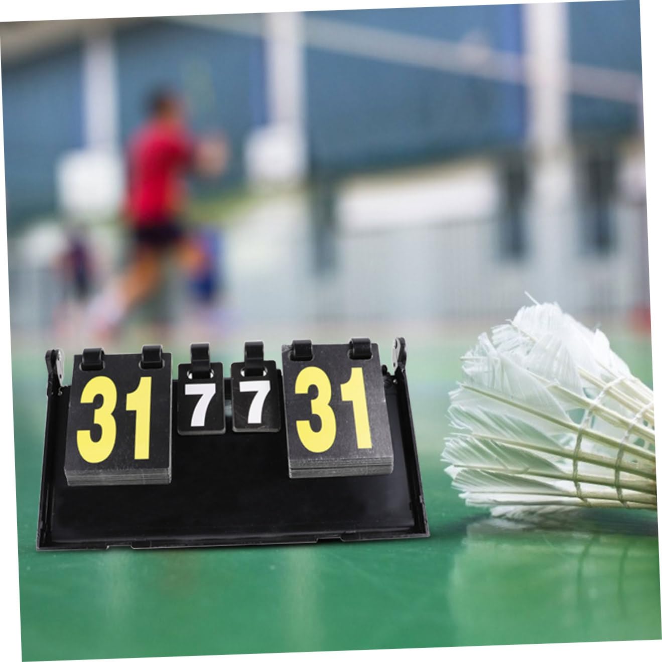 TOYANDONA Segnapunti da Tavolo a 4 Cifre Nero per Sport e Badminton | Plastica e Cartone, Lettura Chiara e Intuitiva, Uso Semplice, Pulizia Rapida e Riutilizzabile
