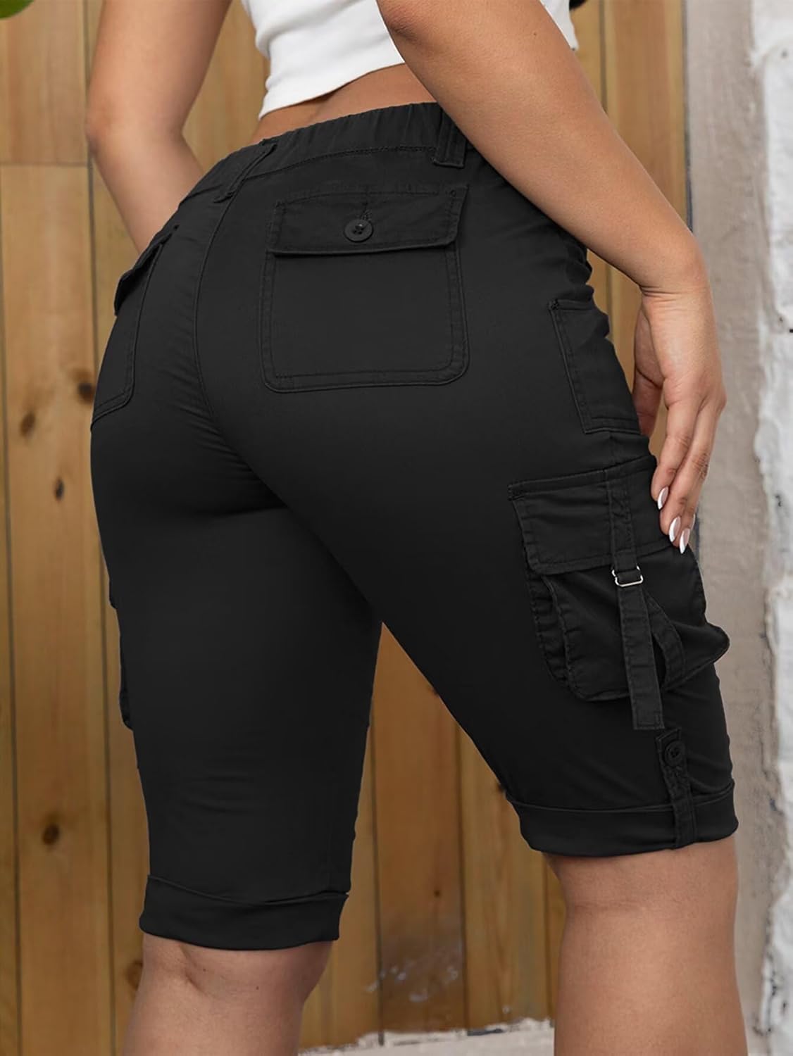 Flamingals Hiking Shorts for Women Flap Pocket Design Bermuda Cargo Shorts 2025 Trendy - Image 5