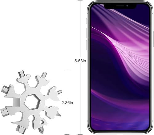 Miniatura 6 de Regalos de Navidad para hombres y adultos, regalos de Navidad para hombres, papá, paquete de 2 multiherramientas 18 en 1 de copo de nieve para