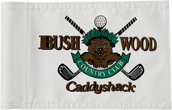 Standard Bushwood Country Club Golf Pin Flag - Practic Putting Green Flag For Backyard Garden - Double-Sewn 600D Nylon Miniature Pin Flag - Regulation Tube Flag BWD 8"X6"
