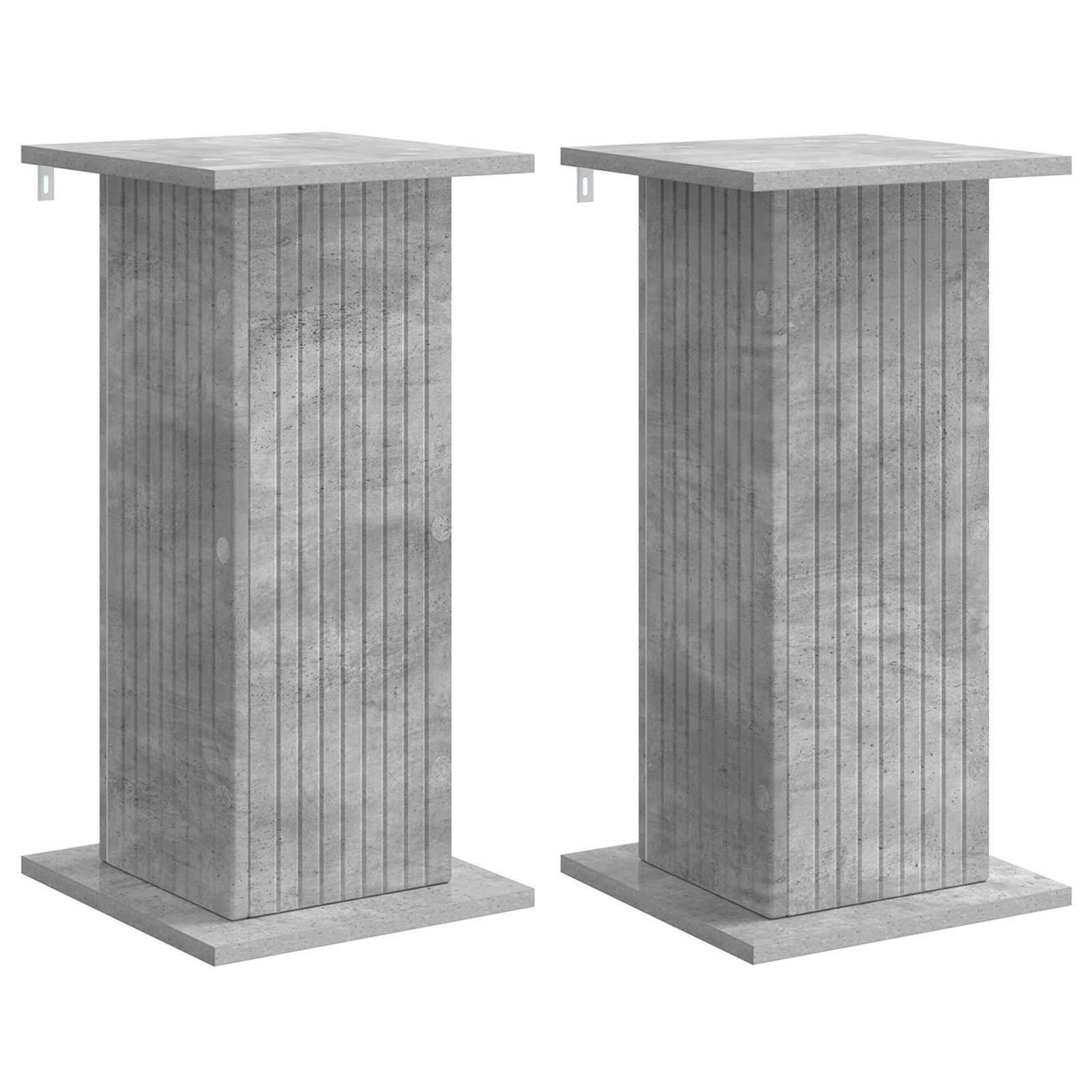 Zestaw 2 stojaków na rośliny, stojak na kwiaty z materiału drewnopochodnego, szary beton, 30,5 x 30 x 60,5 cm, nowoczesny taboret na kwiaty do salonu
