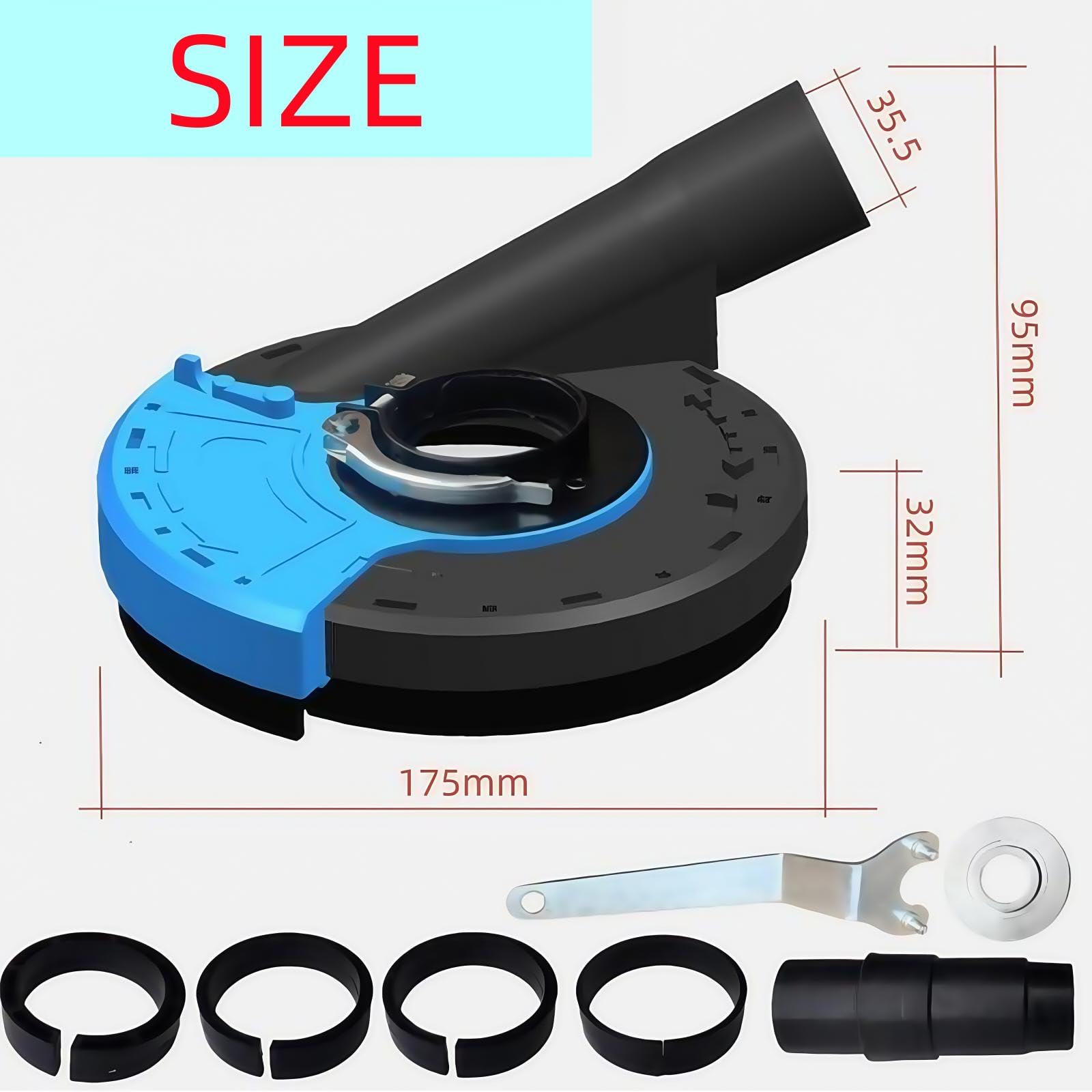 Recoge Polvo Amoladora de 125 mm con Cubierta Antipolvo para Hormigón - Kit Completo para un Trabajo Impecable