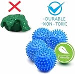 6 Pack Laundry Wash Balls, Dry Clothes Balls Reusable Dryer Balls Fluffy and Anti-Static Anti-entanglement Fabric Softener for Washing Machine (Blue)