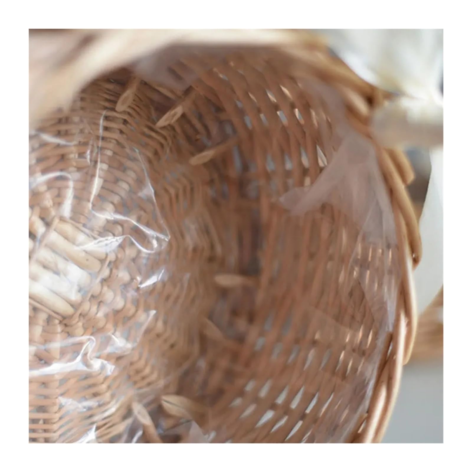 Blumenkörbe, gewebter Aufbewahrungskorb mit Griff, Hochzeitsblumenkörbe, Weiden-Rattan-Blumenkorb for Zuhause, Hochzeitsdekor, Hochzeitsblumenmädchenkörbe (Pink)(White)