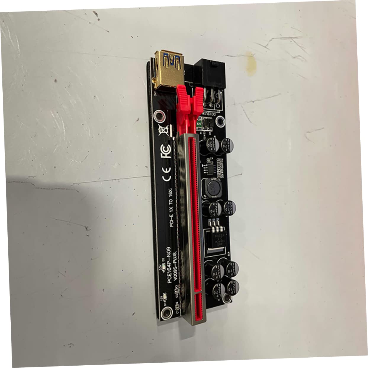 KONTONTY 6sets Pci-e to Riser Adapter Card USB Plated Stable Power Supply Led Indicator for Gpu Extension and Connection