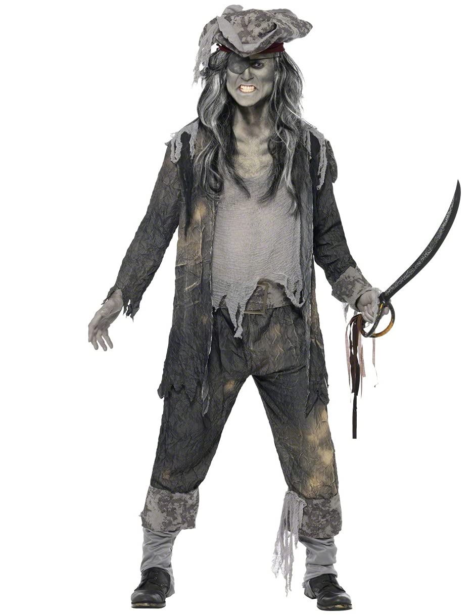 Vegaoo Costume fantasma pirata uomo Halloween - Argento - XL