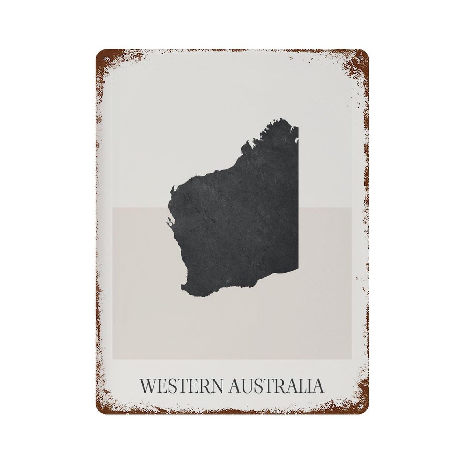 xiaoxiaoshen Western Australia Map Minimalist Boho Decor Wall Decor Art Metal Tin Poster Modern Home Decor Art Home Bar Shop Decorations Vintage Sign 40x30cm