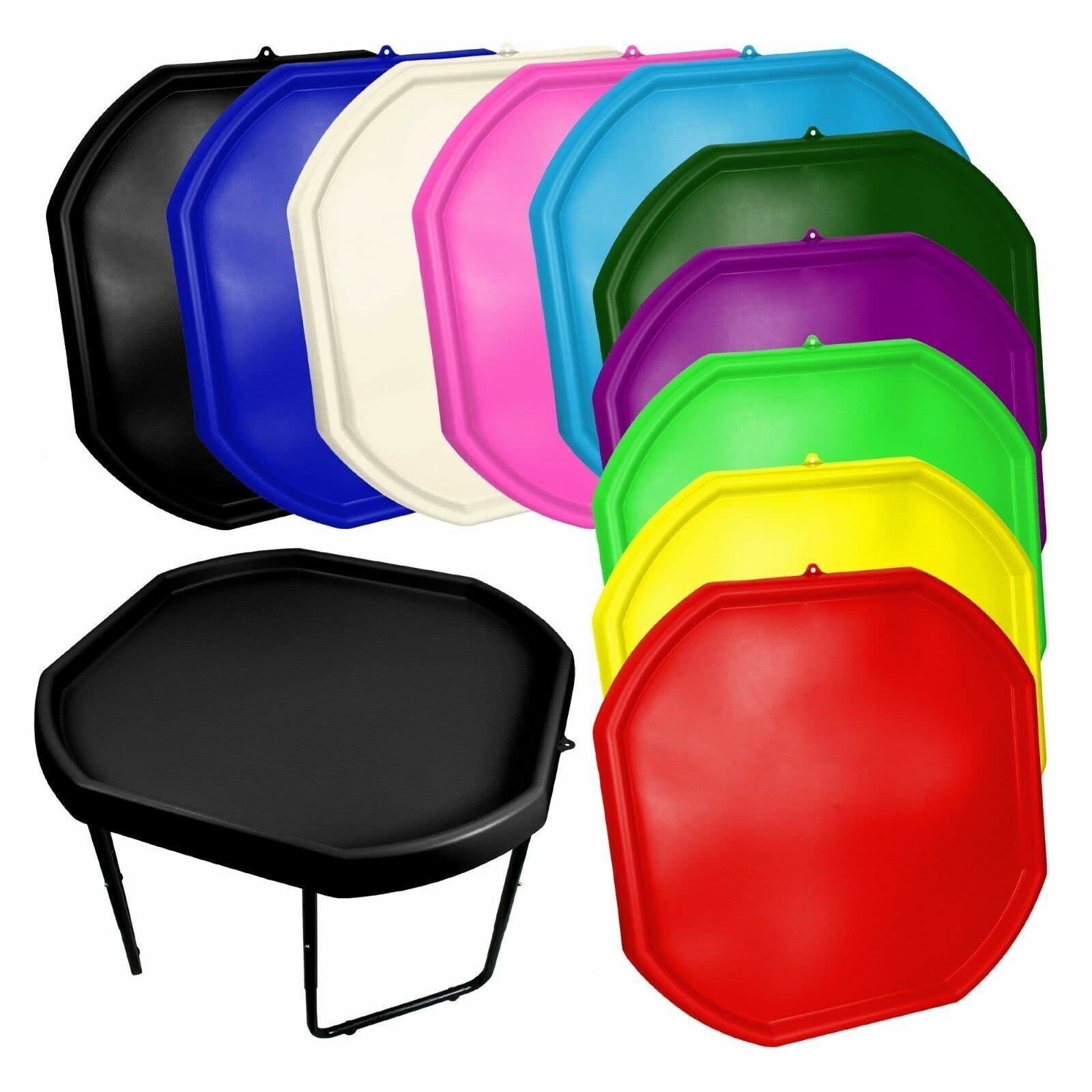 Large 100cm Coloured Mixing Tray AND Height Adjustable Stand Included - For Fun & Messy Sand, Water & Glitter Play in School and Nursery or Home and Garden (Random Colour)
