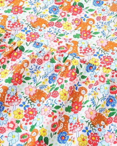 VIKITA Girls Long Sleeve Cotton Casual Tiered Pleated Twirly Dress Swing A-Line Cute Midi Dress for Toddler 3-7 Years4