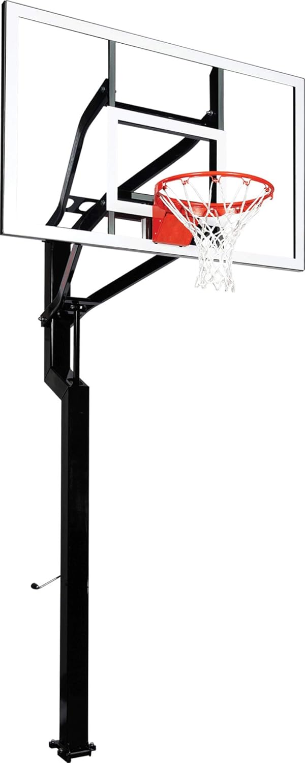 Goalsetter All-American In Ground Adjustable Basketball System with 60-Inch Acrylic Backboard and Single Static Rim, Black (SS45560A1) : Sports & Outdoors