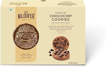 Cafe Niloufer Premium Chocochip Cookies | Loaded with Chocolate Chunks | Rich, Buttery & Crunchy | Gifting Snack | 400g