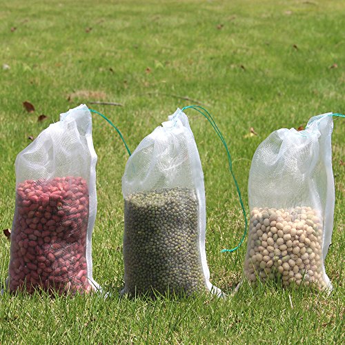 Cugbo 50Pcs 12" X 8"Insects Mosquito Net Barrier Bug Netting Bag Garden Plant Flower Fruit Protect Bag Grains Seed Carrier Bag #TOP5