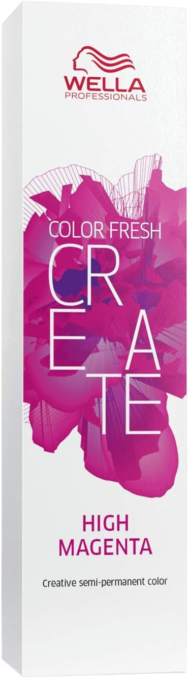 Wella Professionals Color Fresh Create, Semi-Permanent Hair Color, Temporary color, Intense pigment formula, No Ammonia, No Peroxide, Shade High Magenta, Deep Pink Hair Color, 60ml