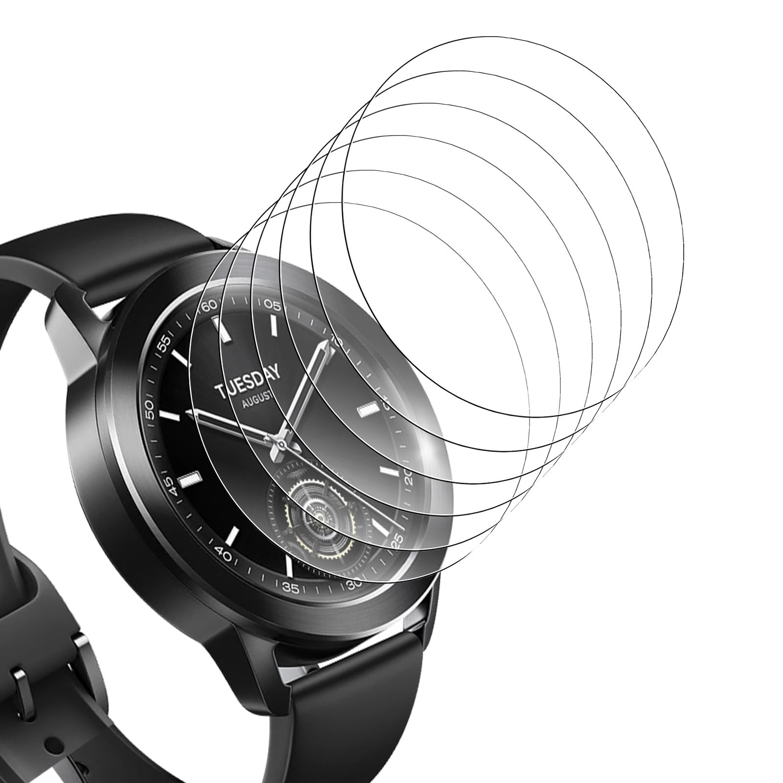 Bigqin 6 Piezas Protector de Pantalla Compatible con Xiaomi Watch S4 S3, HD Película Cristal Templado Compatible con Xiaomi Watch S4 S3, Anti-Arañazo