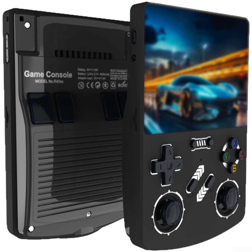 Consola de juegos portátil R40XX, pantalla HD de 4.2 pulgadas, reproductor retro de 128 GB para sistema Linux, dispositivo de juego multijugador (naranja)