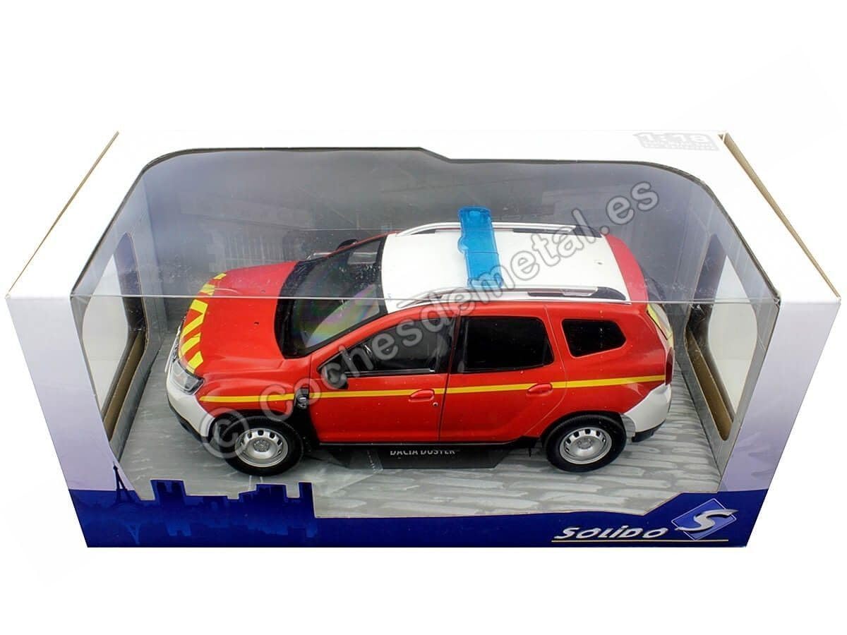 solido S1804605 1:18 2021 Dacia Duster MK2-SDIS Auto in miniatura da collezione, rosso/blu