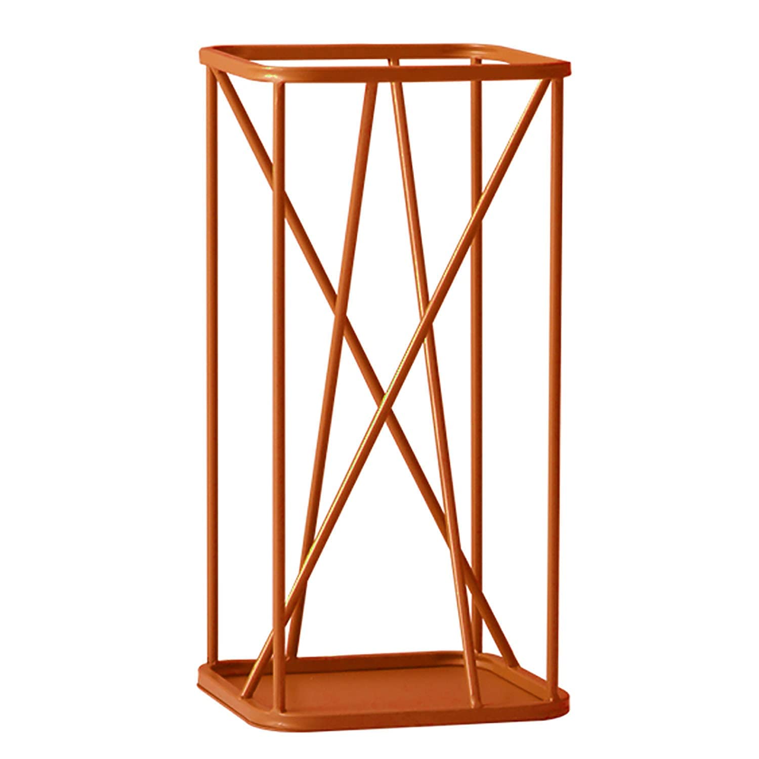 Porte-parapluie orange-rouge pour une entrée de bureau colorée